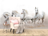 Фотообои четыре белые лошади - 4
