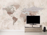 Фотообои Бежевая карта с ветками - 2