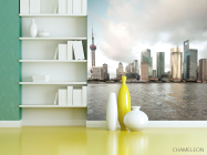 Фотошпалери Море, будинки, хмари - 3