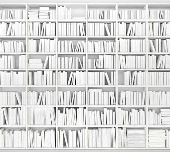 Фотошпалери білий книжкова шафа 20430