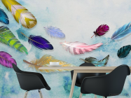 Фотошпалери Різнокольорові повітряні пір'я - 1