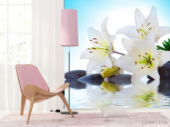 Фотошпалери Лілії, каміння, вода - 4