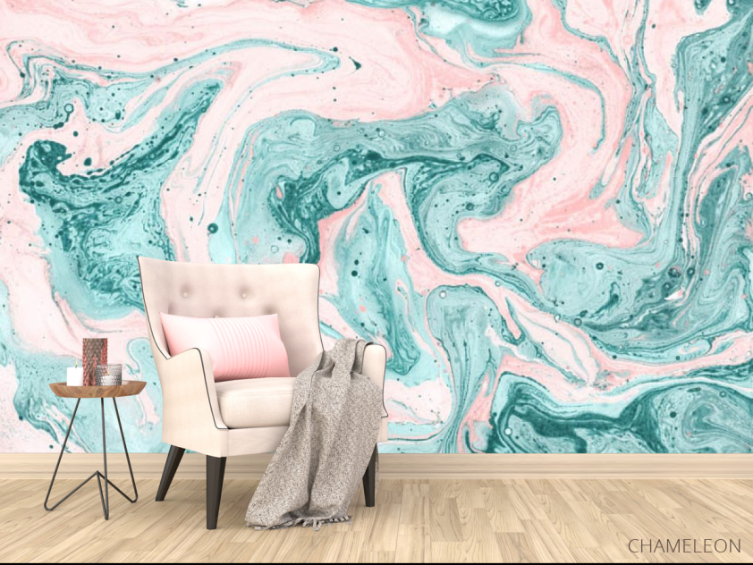 Фотообои Розово-бирюзовый флюид - 4