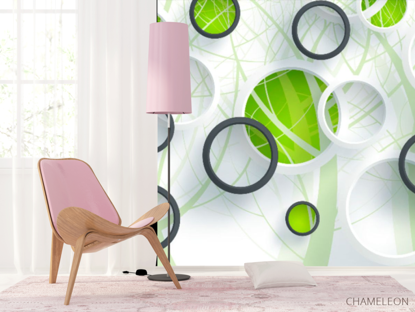 Фотошпалери Зелені кола і дерево - 4