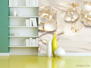 Фотошпалери Білі квіти 3d - 3