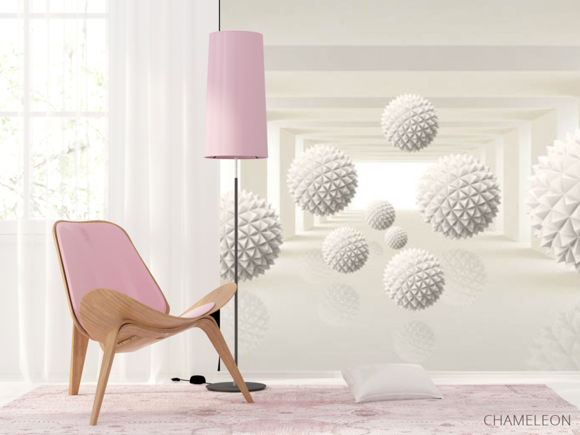 Фотошпалери 3d сфери в тунелі - 4