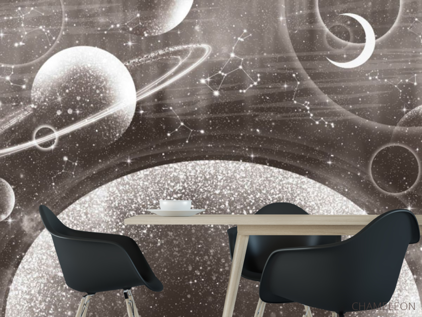 Фотошпалери дизайнерська планета зелений відтінок - 1