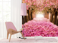Фотошпалери алея з рожевими пелюстками - 4