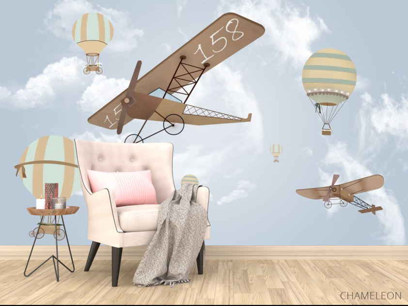 Фотообои воздушные шары и самолеты - 4