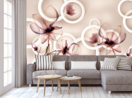 Фотообои 3d коричневые цветы - 3