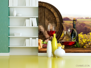 Фотошпалери бочка, сир і вино - 3