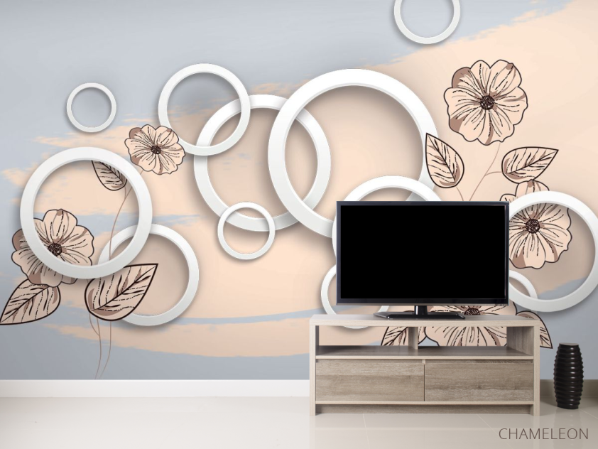 Фотообои 3д векторные цветы - 2