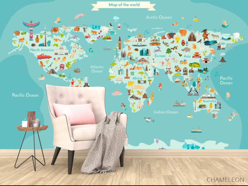Фотообои Бирюзовая карта детская - 4