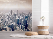 Фотошпалери мегаполіс над океаном стара папір - 2