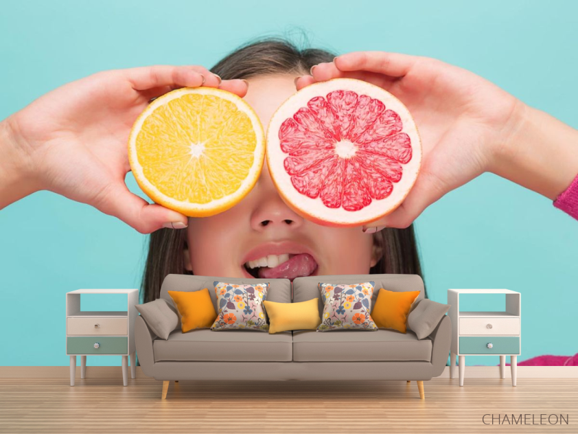 Фотообои девушка и цитрус - 1