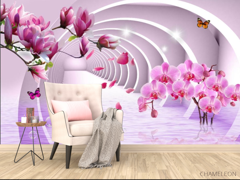 Фотообои Тоннель и орхидеи 3d - 4