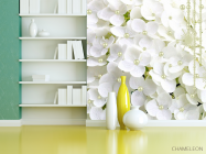 Фотошпалери Біла гортензія і намистини - 3