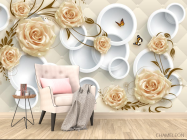 Фотообои Желтые 3д розы - 4