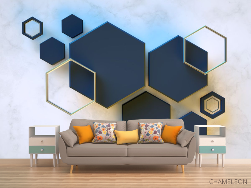 Фотообои Черные шестиугольники - 1