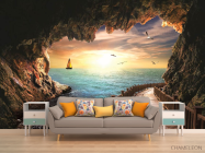 Фотообои Вид из пещеры на море - 1