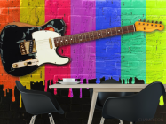 Фотошпалери Гітара на тлі фарб - 1