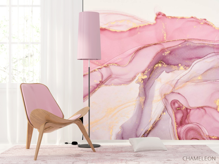 Фотошпалери Рожевий Fluid art - 4