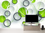 Фотообои Зеленые круги и дерево - 2