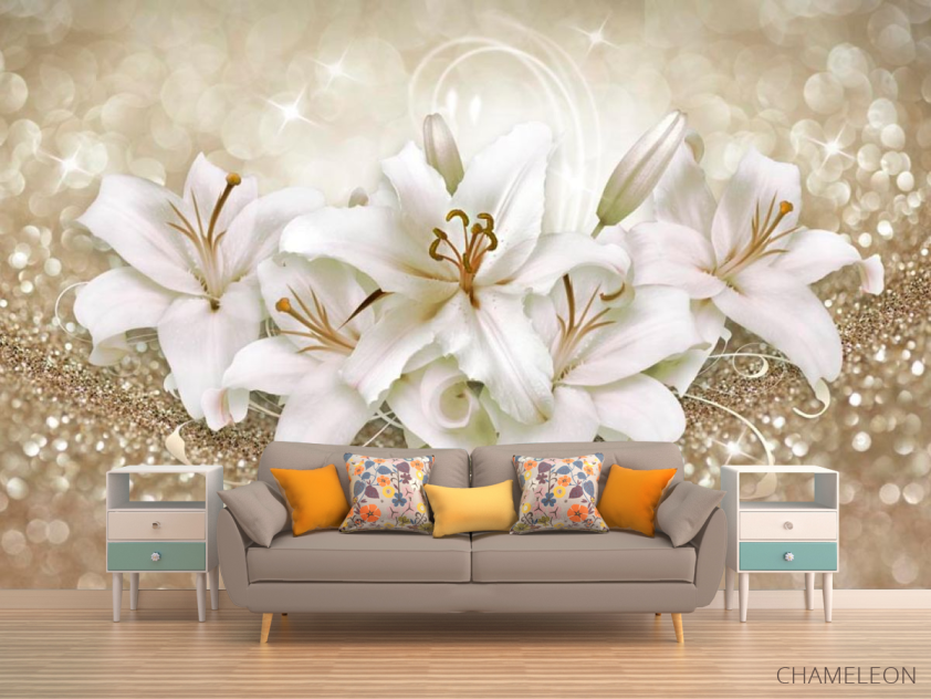 Фотообои Золотые лилии 3d - 1