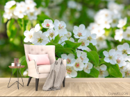 Фотообои белые весенние цветочки - 4