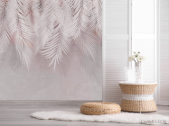 Фотошпалери рожеві листя пальми - 2
