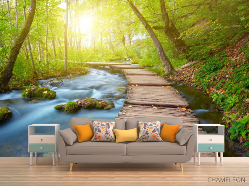 Фотообои деревянная дорожка в лесу - 1