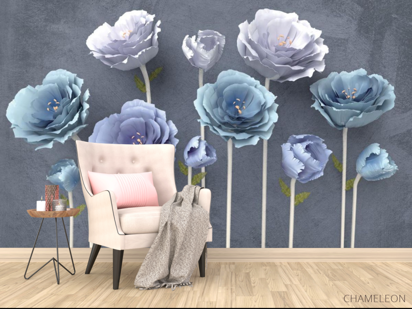 Фотообои Синие красивые цветы - 4