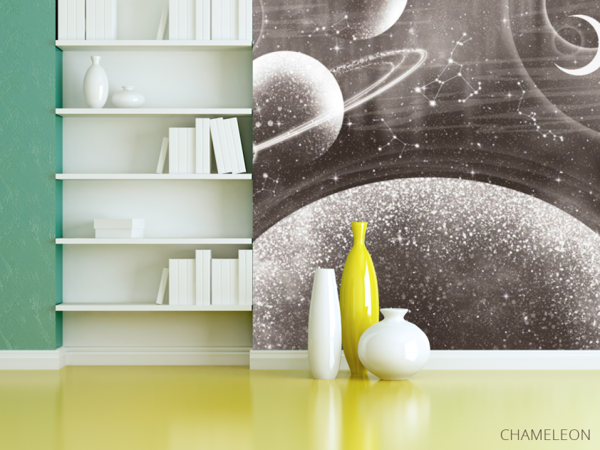 Фотошпалери дизайнерська планета зелений відтінок - 3