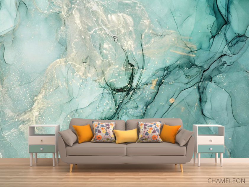 Фотообои Бирюзовый Fluid art - 1