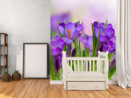 Фотообои фиолетовые цветы в траве - 2