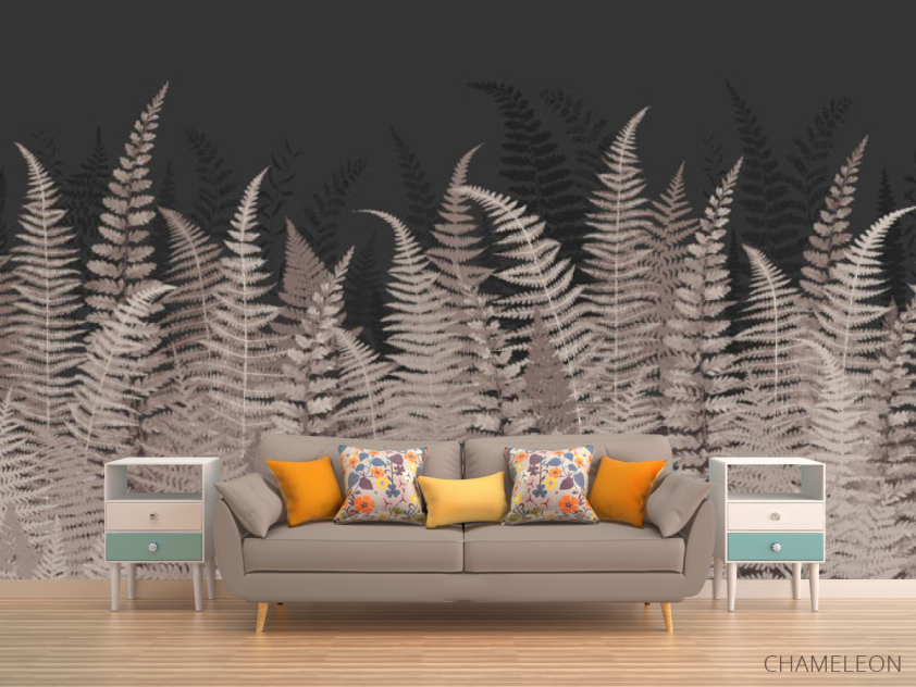 Фотообои Листья папоротника коричневые - 1