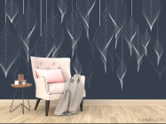 Фотообои листья в стиле line art - 4