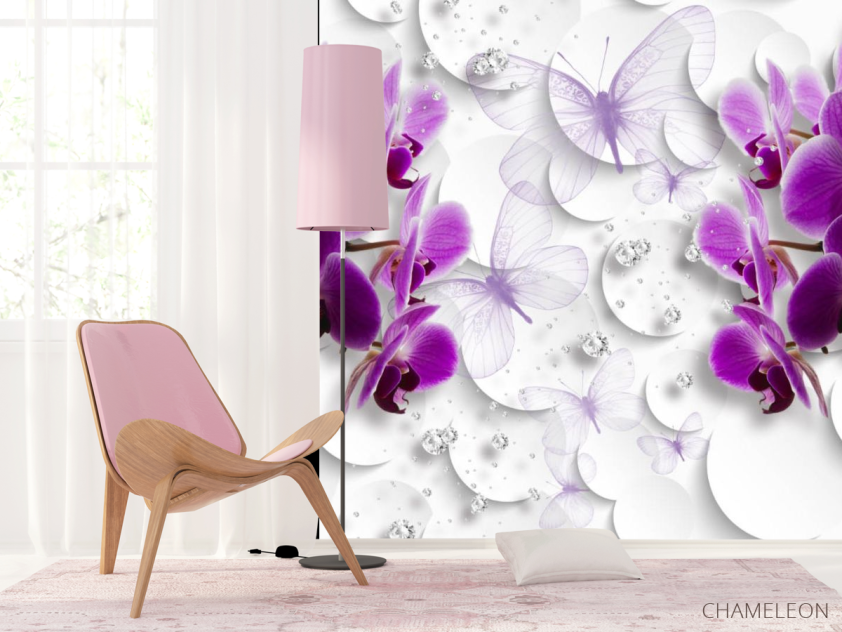 Фотошпалери Фіолетові орхідеї 3д - 4