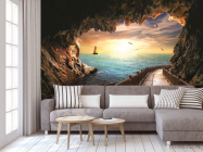 Фотообои Вид из пещеры на море - 3