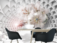 Фотошпалери 3D лілії в тунелі - 1