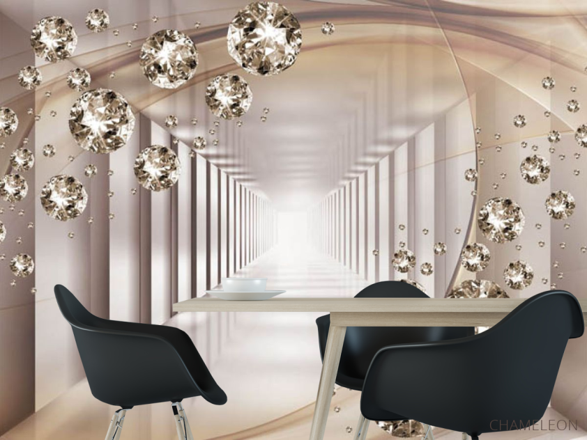 Фотошпалери 3Д тунель з камінням - 1