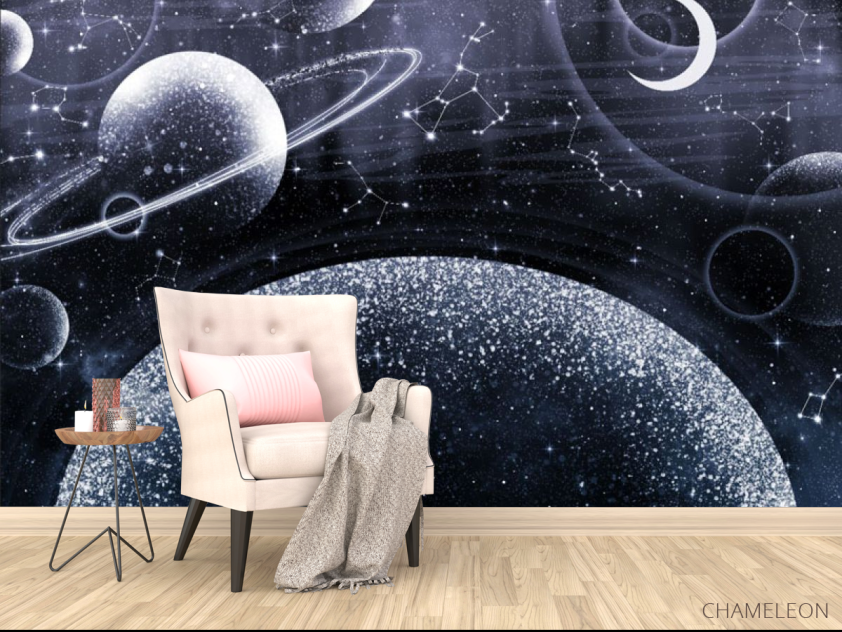 Фотообои Дизайнерские планеты бежевый оттенок - 4