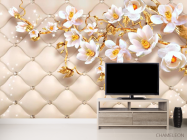 Фотообои Золотые 3d магнолии - 2