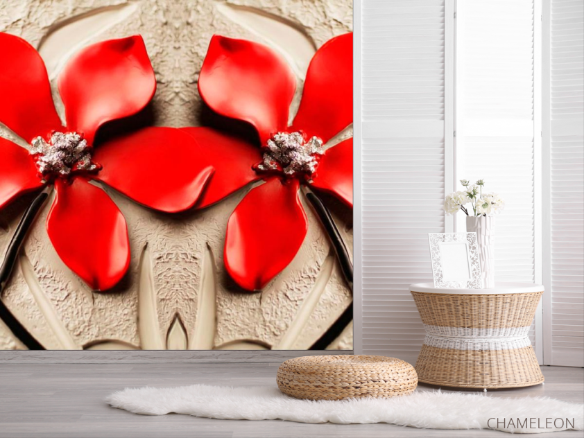 Фотообои Красные цветы - 2