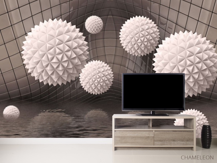 Фотообои Шары 3д на коричневом фоне - 2