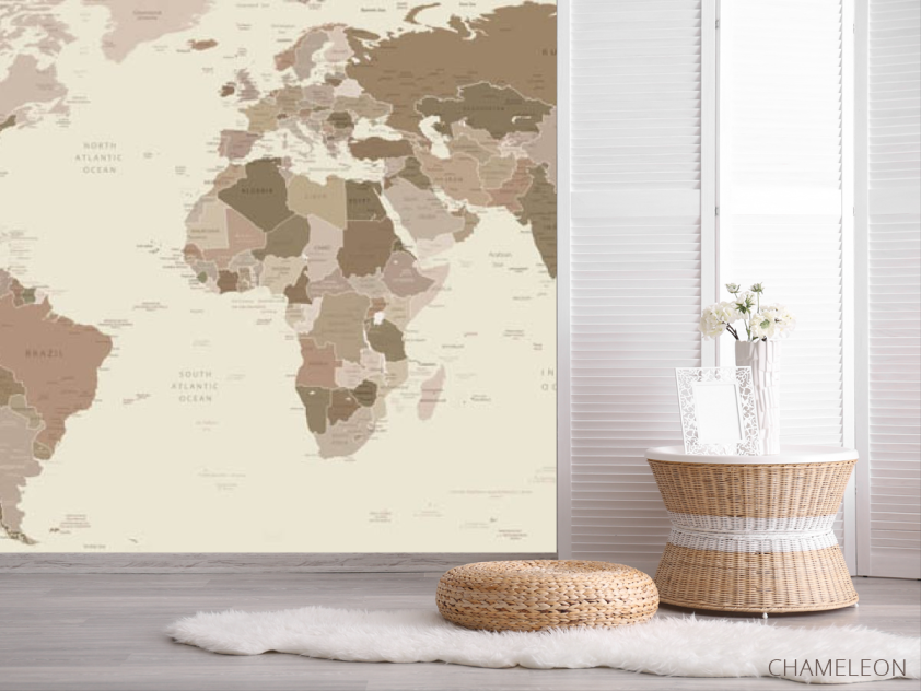 Фотошпалери коричнева карта - 2