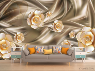 Фотообои 3д золотые брошки - 1