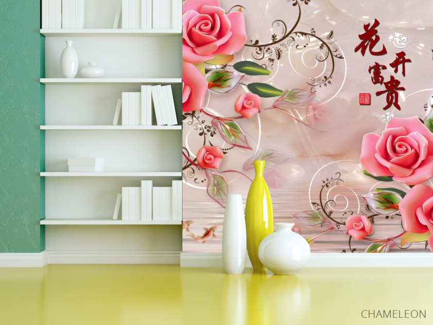 Фотошпалери 3д троянди і кулі - 3