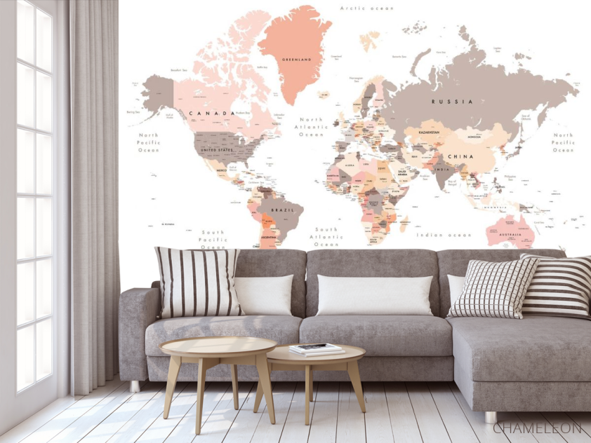 Фотообои Карта на белом фоне - 3