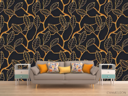 Фотообои Золотые листья 3д - 1